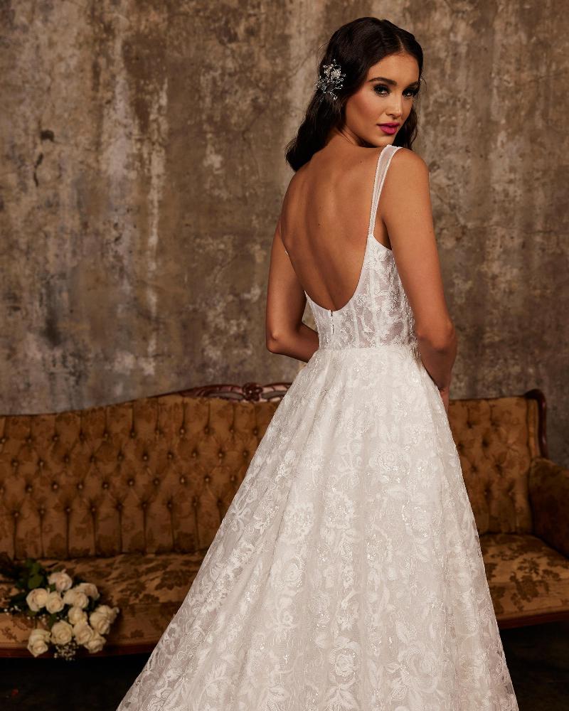 122250 lace a line wedding dress with pockets and tank straps5